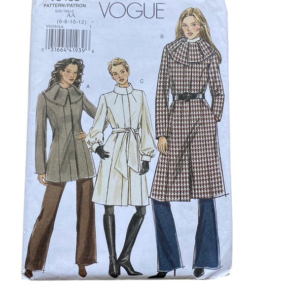 VOGUE Pattern V8438 Coat Size 6-12 Sewing Pattern UNCUT - Picture 3 of 5